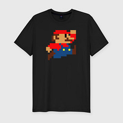 Футболка slim-fit Mario 8 bit, цвет: черный