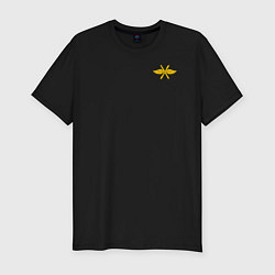 Футболка slim-fit Воздушно-космические силы: эмблема, цвет: черный