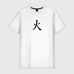 Футболка slim-fit Вторник японским иероглифом, цвет: белый