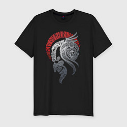 Футболка slim-fit Скандинавский бог - Локи, цвет: черный