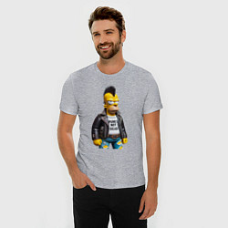 Футболка slim-fit The harsh Homer Simpson - punks not dead, цвет: меланж — фото 2