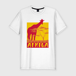 Футболка slim-fit Природа Африки, цвет: белый