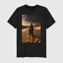 Футболка slim-fit В пустыне вечером, цвет: черный