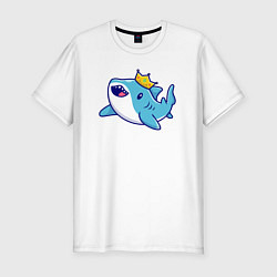 Футболка slim-fit Королевская акула, цвет: белый