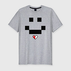 Футболка slim-fit Minecraft улыбка и любовь, цвет: меланж