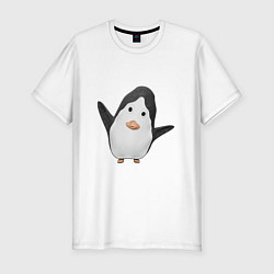 Футболка slim-fit Cartoon penguin, цвет: белый