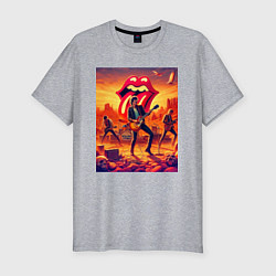 Футболка slim-fit Rolling Stones - outdoor performance, цвет: меланж