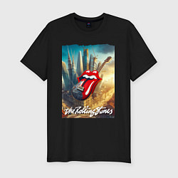 Футболка slim-fit Rolling Stones - logo-guitar, цвет: черный