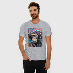 Футболка slim-fit Graffiti monkey, цвет: меланж — фото 2