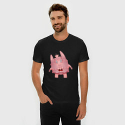 Футболка slim-fit Cartoon monster pink, цвет: черный — фото 2