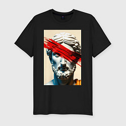 Футболка slim-fit Штрих на античной статуе, цвет: черный