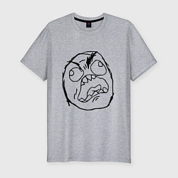Футболка slim-fit Рейдж фейс мем, цвет: меланж