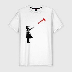 Футболка slim-fit Девочка и топор, цвет: белый
