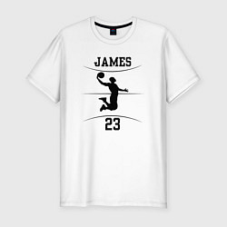 Футболка slim-fit James 23, цвет: белый