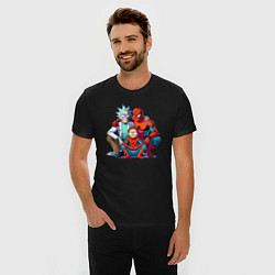 Футболка slim-fit Spider-Man is Rick and Mortys friend, цвет: черный — фото 2