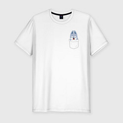 Футболка slim-fit Wolf Chan in pocket, цвет: белый