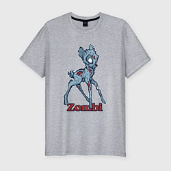 Футболка slim-fit Оленёнок зомби, цвет: меланж