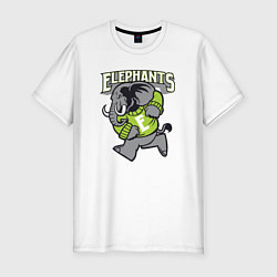 Футболка slim-fit Elephants run, цвет: белый