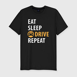Мужская slim-футболка Eat sleep drive