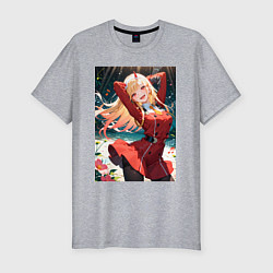 Футболка slim-fit Марин Китагава косплей 002 Darling in the Franxx, цвет: меланж