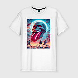 Мужская slim-футболка Rolling Stones - skull transformation