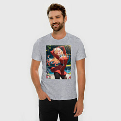 Футболка slim-fit Марин Китагава косплей 002 Darling in the Franxx, цвет: меланж — фото 2