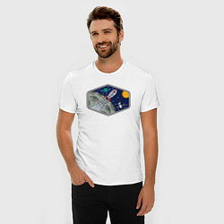 Футболка slim-fit Moon rocket, цвет: белый — фото 2