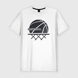 Футболка slim-fit Мяч в корзине, цвет: белый