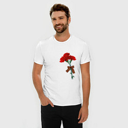 Футболка slim-fit Букет гвоздики и георгиевская лента, цвет: белый — фото 2