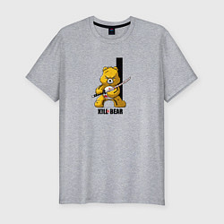 Футболка slim-fit Убийственный медведь скатаной пародия Килл Билл, цвет: меланж