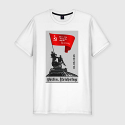Футболка slim-fit Знамя победы над рейхстагом, цвет: белый