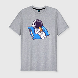 Футболка slim-fit Spaceman and pizza, цвет: меланж