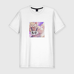 Футболка slim-fit Протеиновый кот, цвет: белый