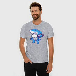 Футболка slim-fit Акула бодибилдер, цвет: меланж — фото 2