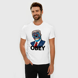 Футболка slim-fit Trump obey, цвет: белый — фото 2