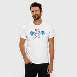Футболка slim-fit Котёнок атлет, цвет: белый — фото 2