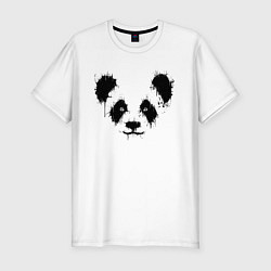 Футболка slim-fit Морда панды - кляксы, цвет: белый