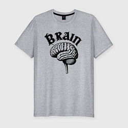 Мужская slim-футболка Мозговой центр