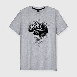 Футболка slim-fit Мозг-дерево, цвет: меланж
