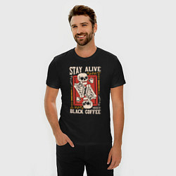 Футболка slim-fit Stay alive black coffee, цвет: черный — фото 2
