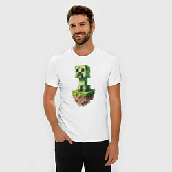 Футболка slim-fit Creeper Minecraft, цвет: белый — фото 2