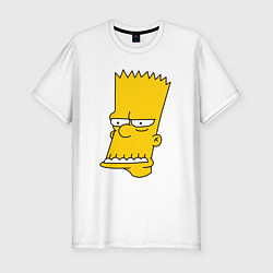 Футболка slim-fit Барт симпсон гримаса, цвет: белый