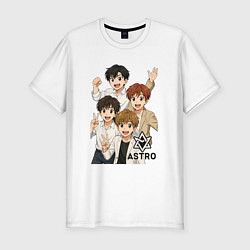 Футболка slim-fit Astro аниме стиль, цвет: белый