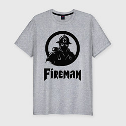 Футболка slim-fit Пожарный аниме, цвет: меланж