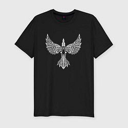 Футболка slim-fit Узор ворона - Aссасинс Крид, цвет: черный