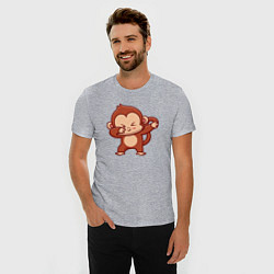 Футболка slim-fit Dabbing monkey, цвет: меланж — фото 2