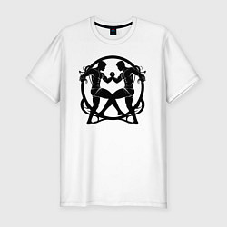 Футболка slim-fit Капоэйра орнамент, цвет: белый