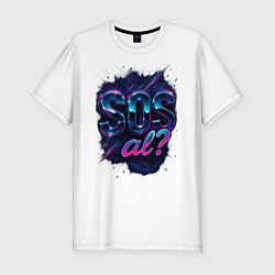 Футболка slim-fit SOS meme, цвет: белый