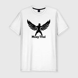 Футболка slim-fit Муай Тай: Крылья Победы, цвет: белый