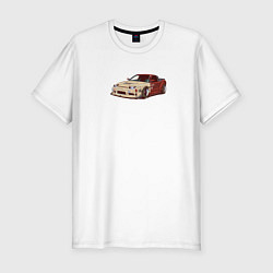 Футболка slim-fit Японская машина арт, цвет: белый